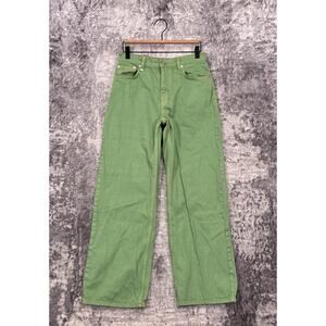 Tresse Jeans 38 / US 6 Womens High Rise Wide Leg Green Denim